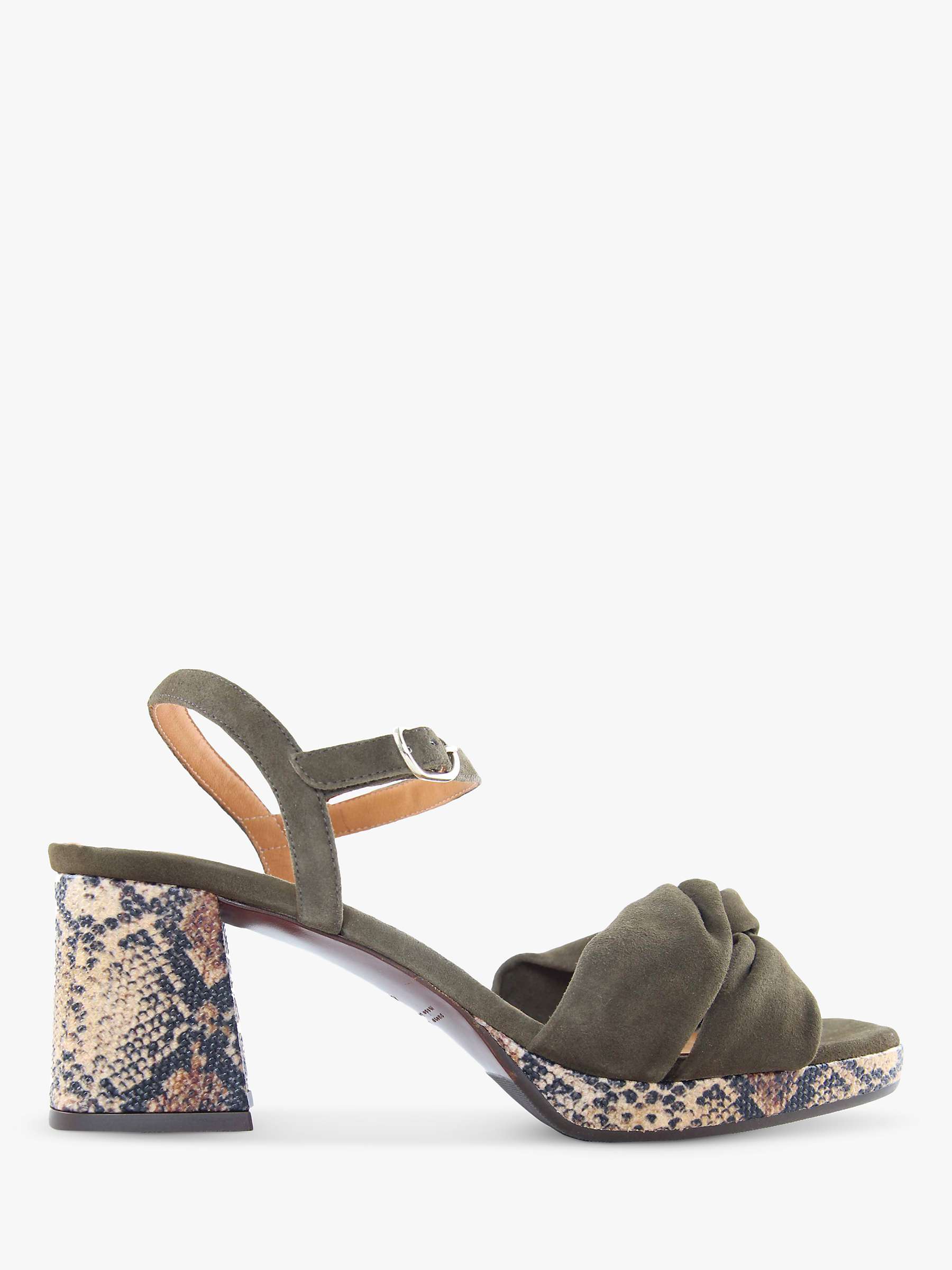 Buy Chie Mihara Gaura Platform Leather Sandals, Khaki/Snake Online at johnlewis.com
