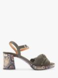 Chie Mihara Gaura Platform Leather Sandals, Khaki/Snake