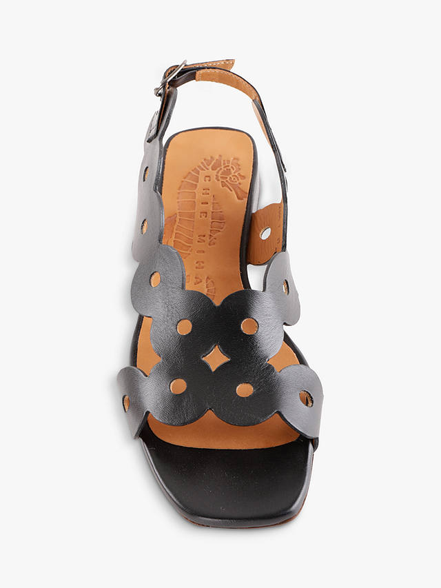 Chie Mihara Teide Leather Sandals, Black