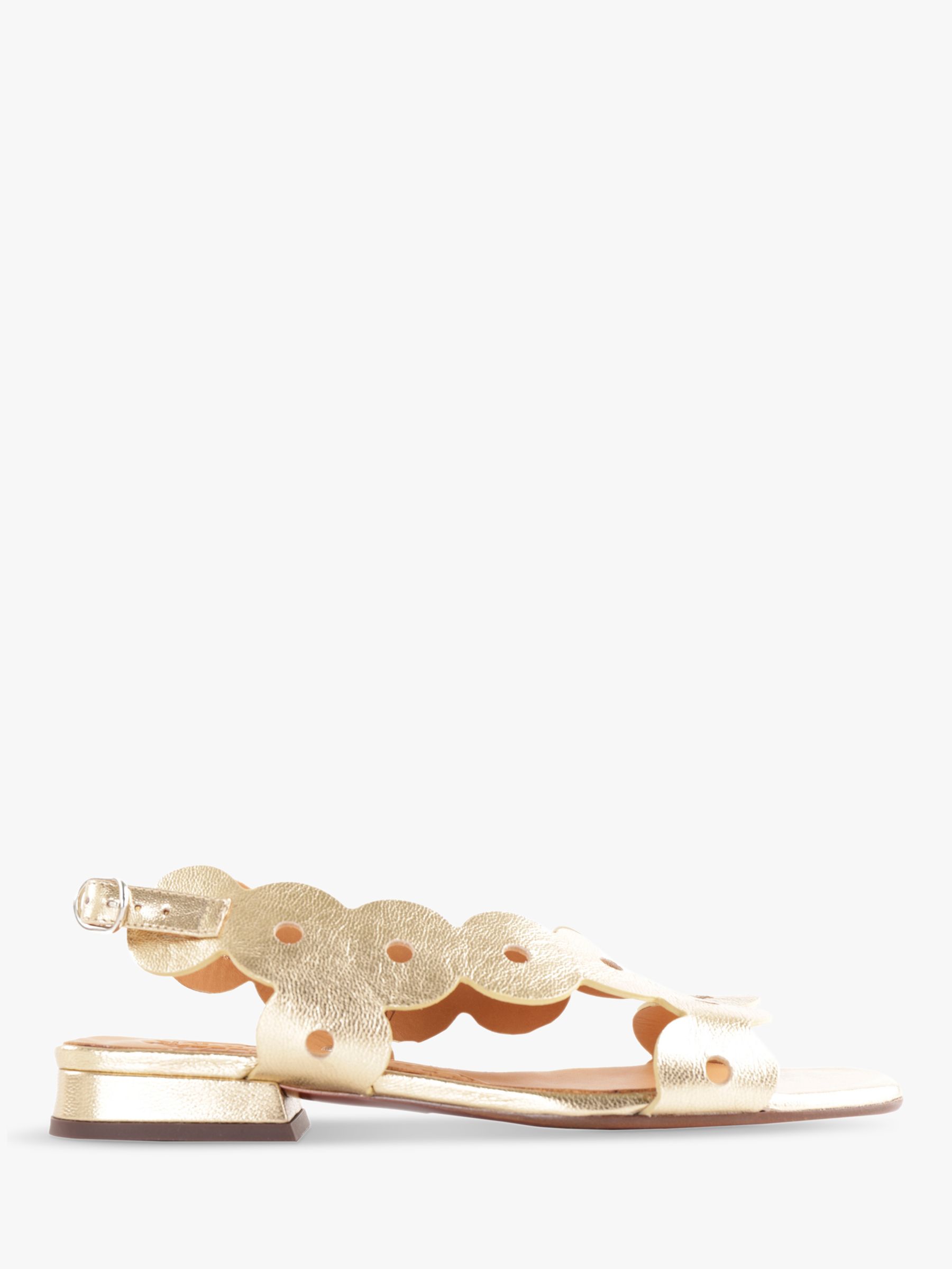 Chie Mihara Teide Leather Sandals Gold Champagne at John Lewis