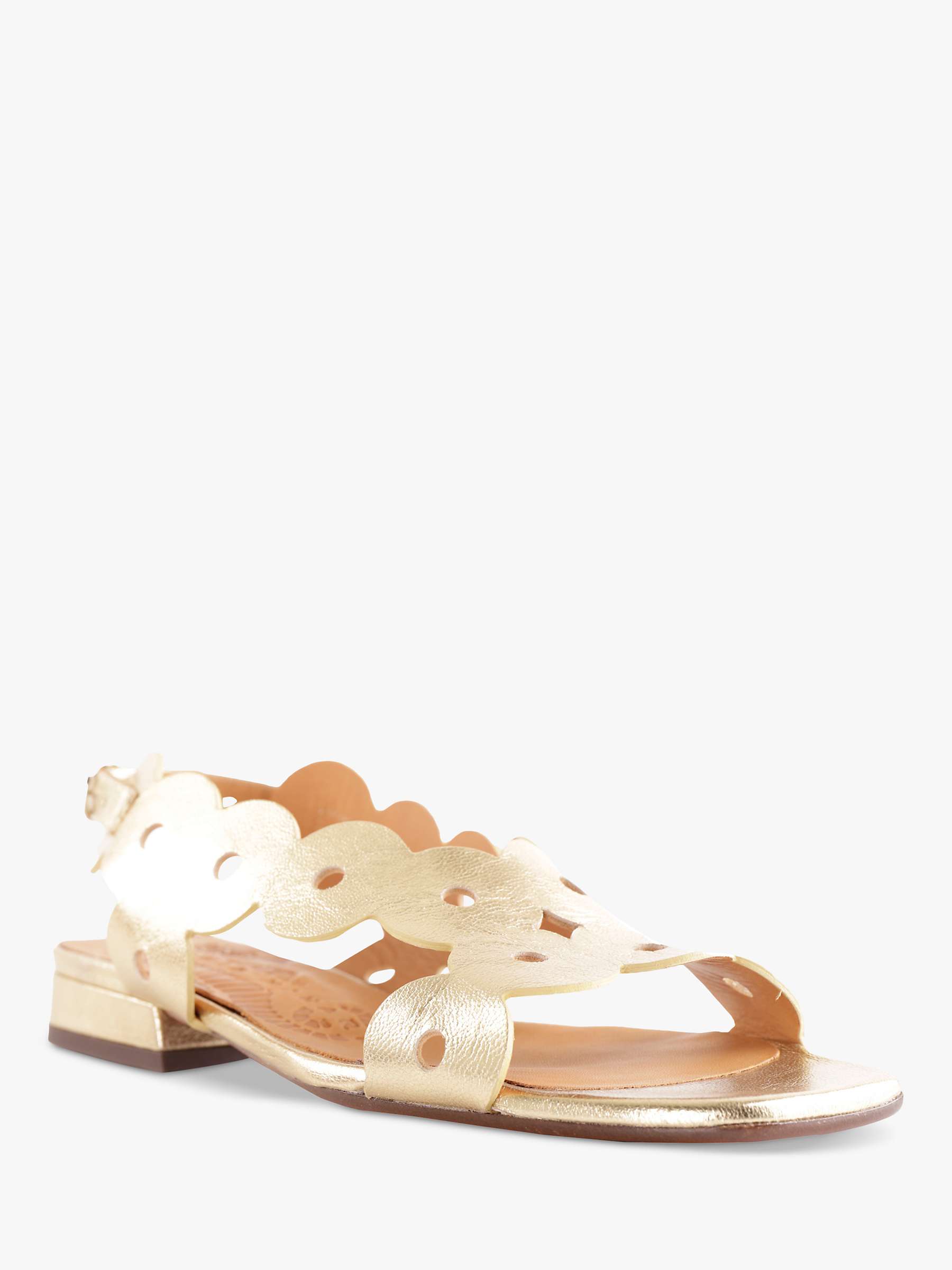 Buy Chie Mihara Teide Leather Sandals, Gold Champagne Online at johnlewis.com