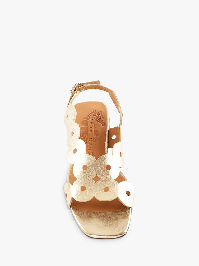 Chie Mihara Teide Leather Sandals, Gold Champagne
