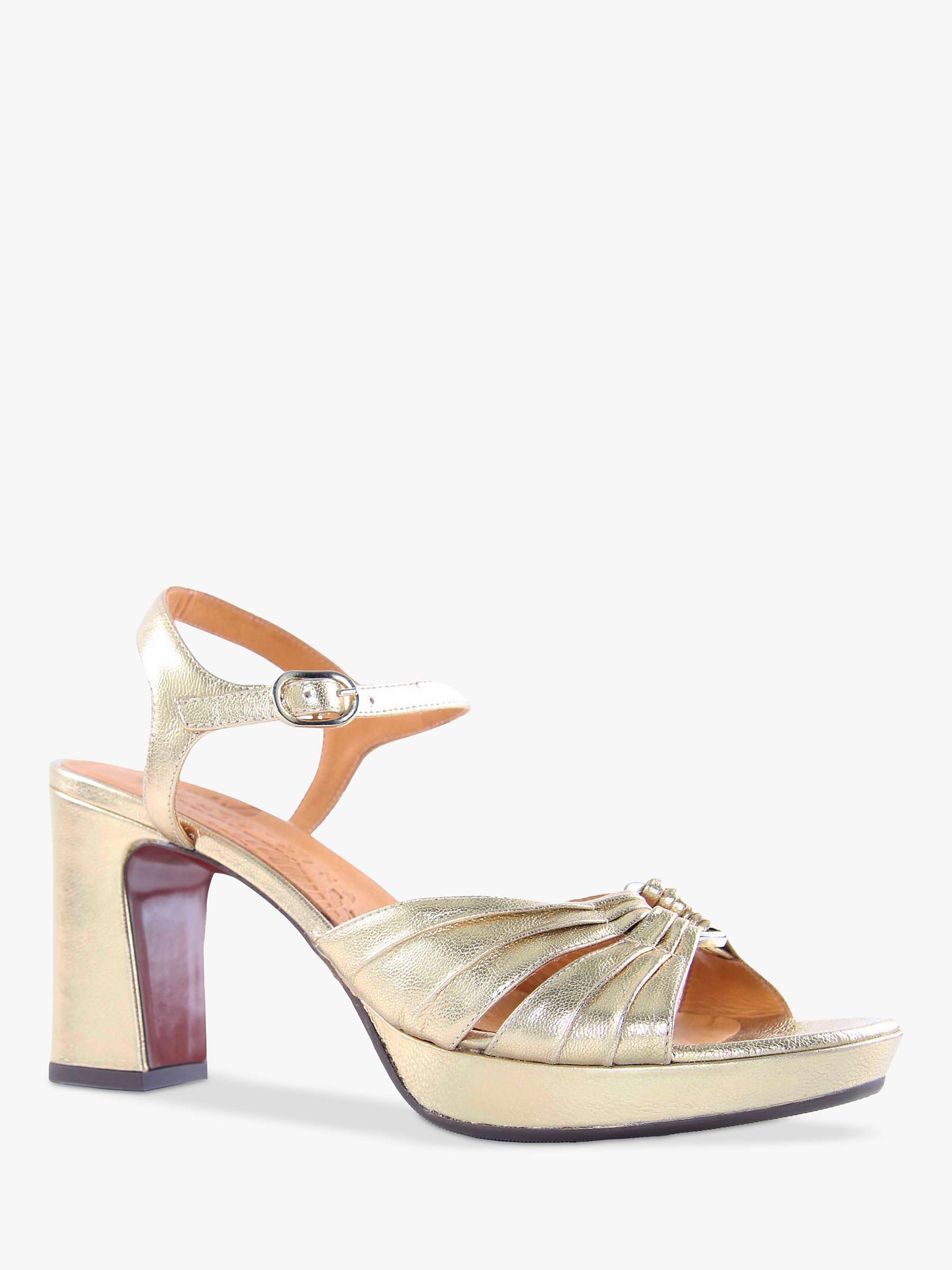Buy Chie Mihara Keloka Leather Platform Sandals, Gold Champagne Online at johnlewis.com