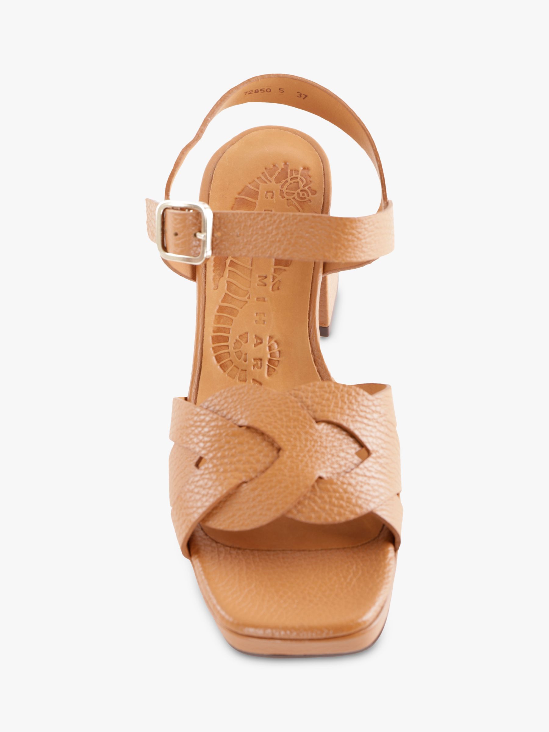 Chie Mihara Gaura Platform Leather Sandals Tan at John Lewis