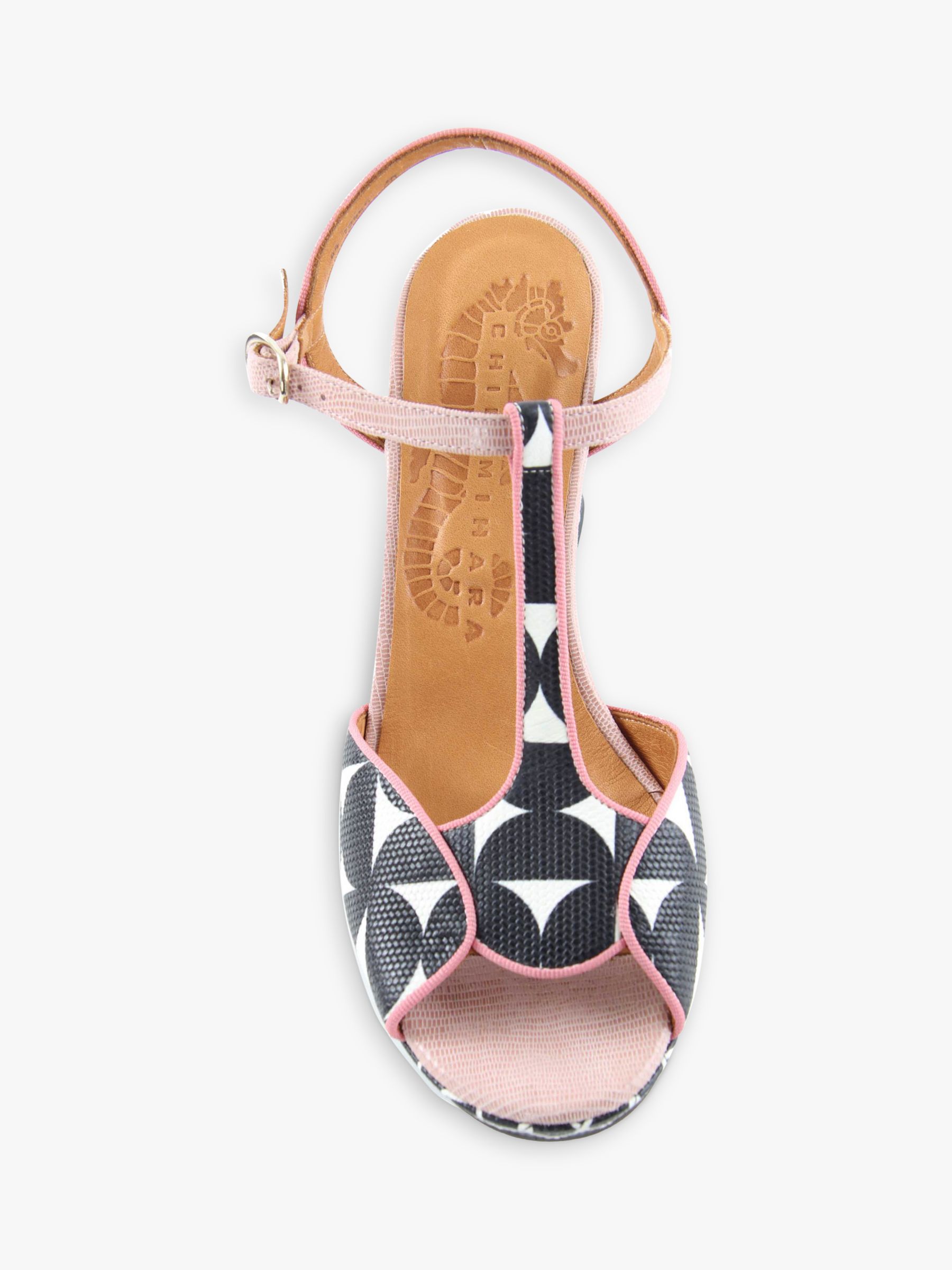 Chie Mihara Keduni Leather Sandals Pink Black Multi at John Lewis