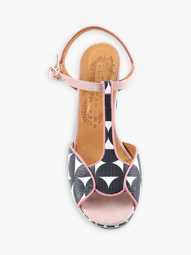Chie Mihara Keduni Leather Sandals, Pink/Black/Multi