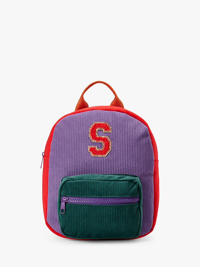 Small Stuff Kids' Initial Colour Block Backpack, Multi, S