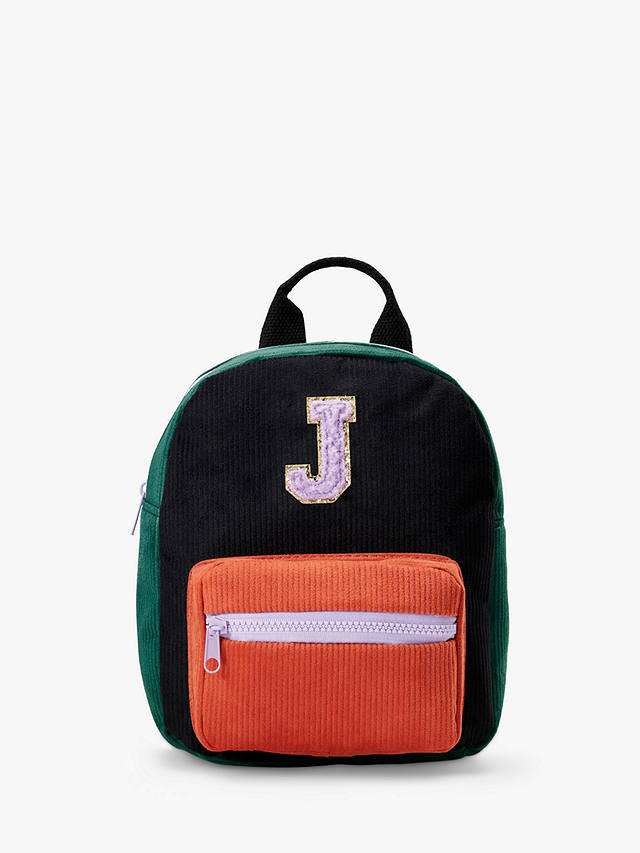 Small Stuff Kids' Initial Colour Block Backpack, Multi, J