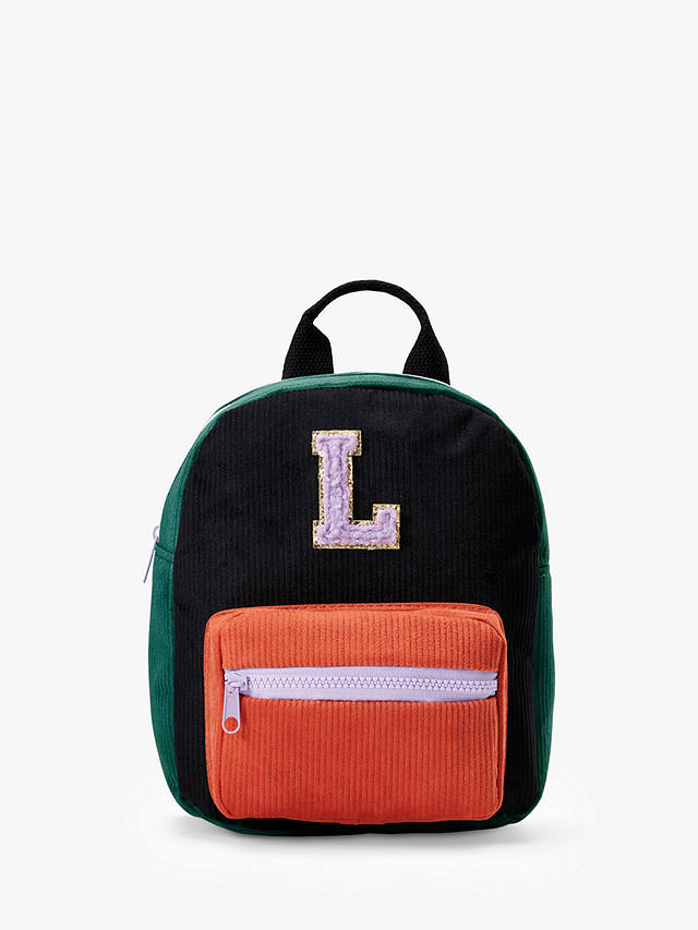 Small Stuff Kids' Initial Colour Block Backpack, Multi, L