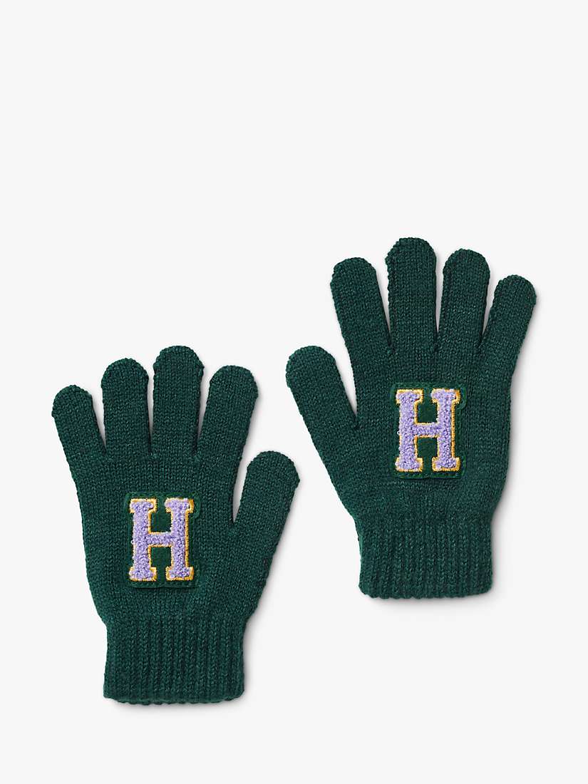 Buy Small Stuff Kids' Initial Knitted Gloves, Green/Multi Online at johnlewis.com
