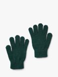 Small Stuff Kids' Initial Knitted Gloves, Green/Multi, H