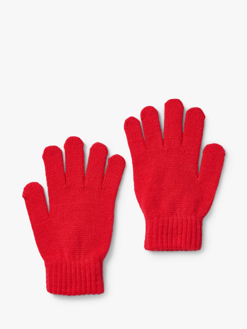 Buy Small Stuff Kids' Initial Knitted Gloves, Red/Multi Online at johnlewis.com