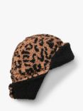 Small Stuff Kids' Leopard Borg Deerstalker Hat, Natural Beige/Black