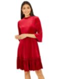 Yumi Velvet Skater Dress, Red