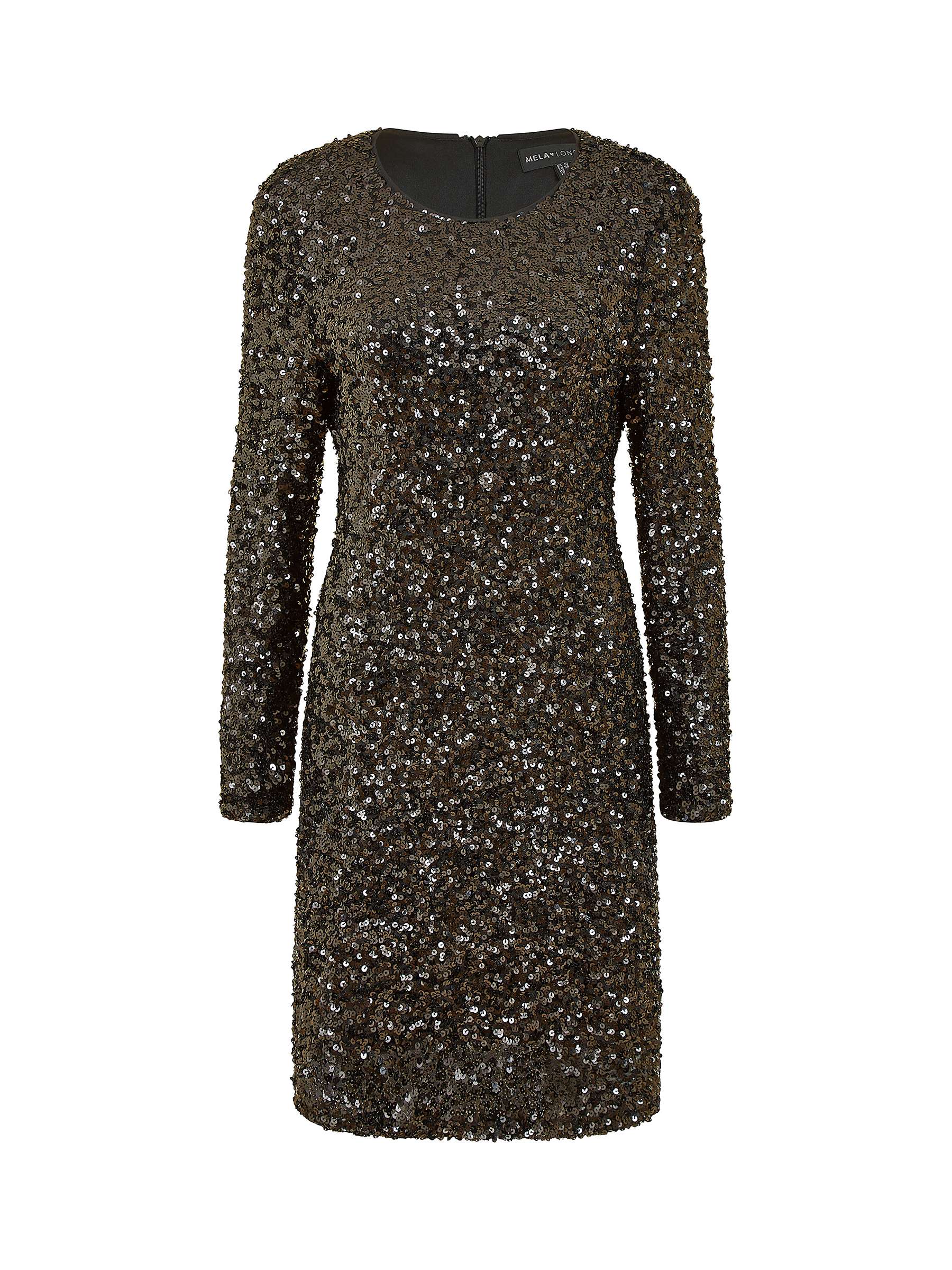 Buy Mela London Sequin Bodycon Mini Dress, Black Online at johnlewis.com