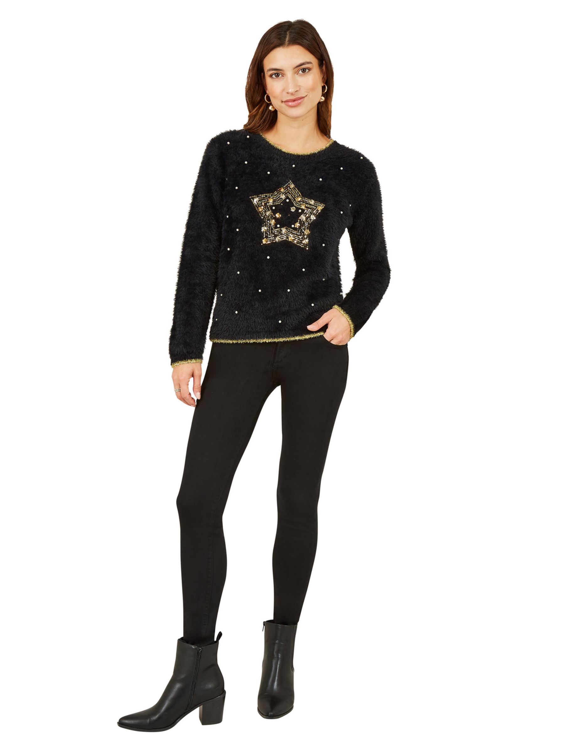 Buy Mela London Star Pearl Detail Christmas Jumper Online at johnlewis.com