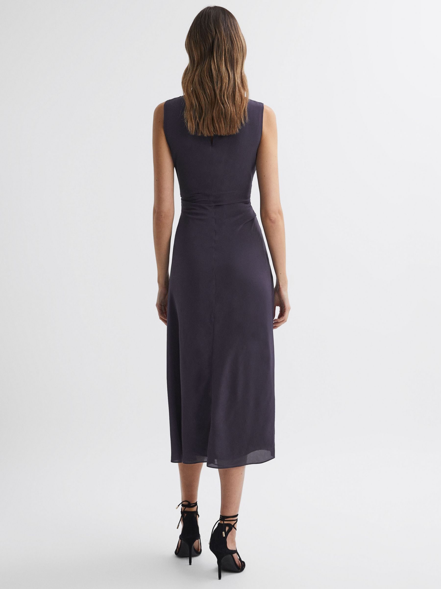 Reiss Lexi Ruched Waist Midi Dress