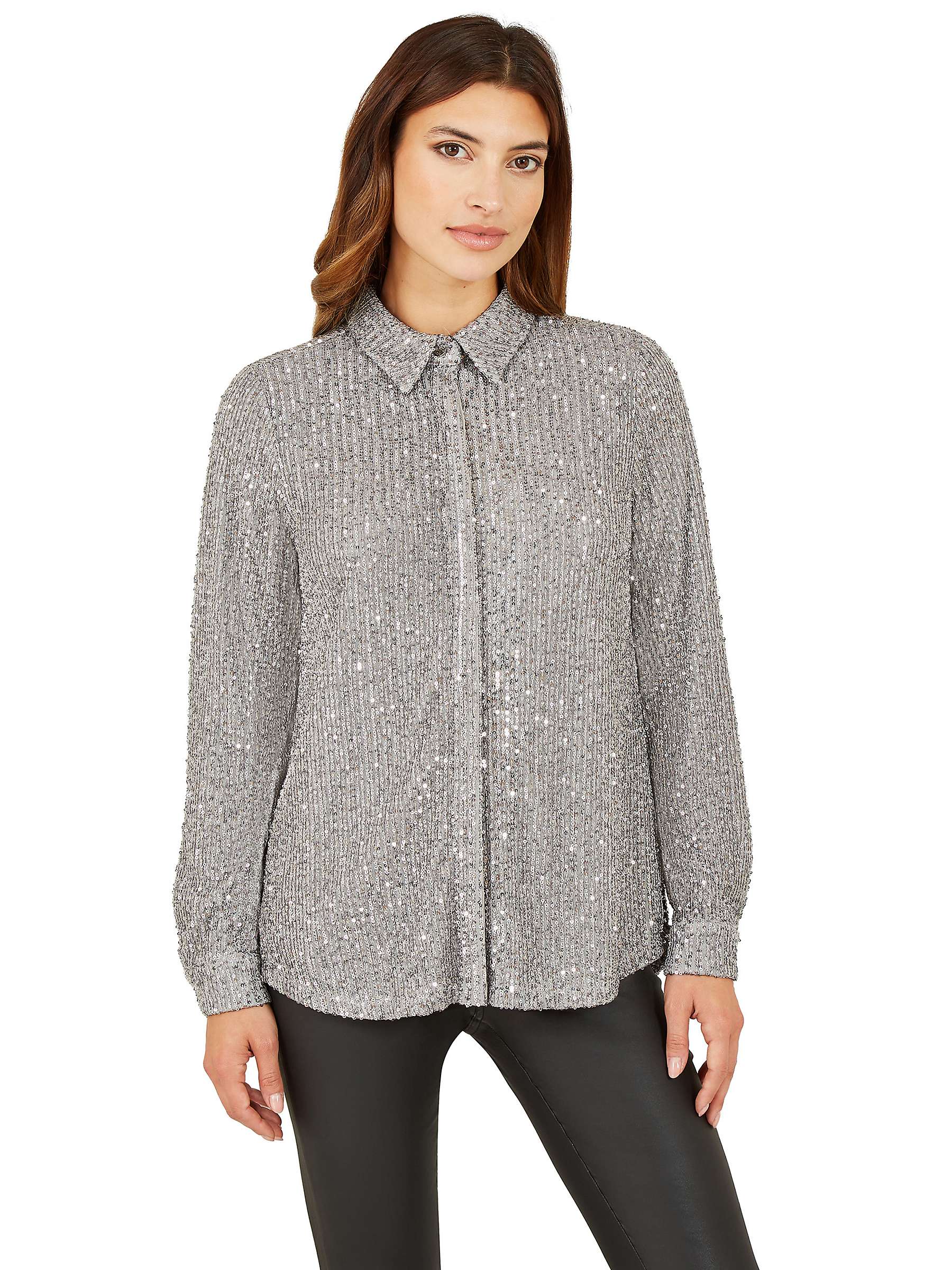Buy Yumi Silver Sequin Shirt Online at johnlewis.com