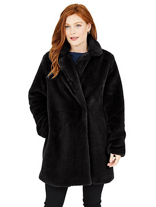 Yumi Faux Fur Coat, Black