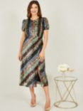 Yumi Rainbow Stripe Sequin Midi Dress, Multi