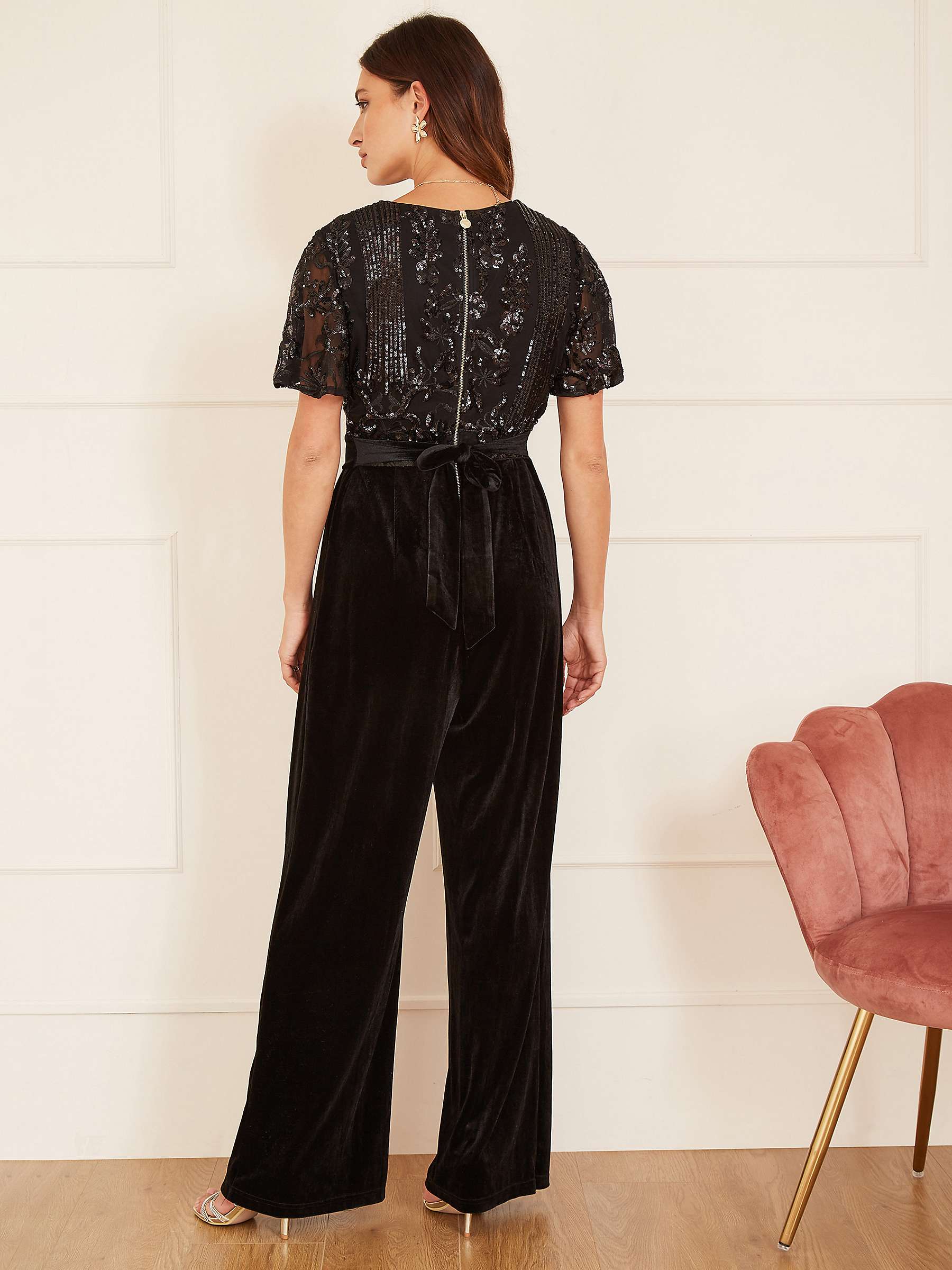 Buy Yumi Sequin Embellished Velvet Jumpsuit Online at johnlewis.com