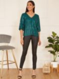 Yumi Sequin Relaxed Fit Top, Green