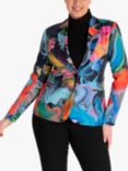 chesca Abstract Print Blazer Jacket, Black/Multi