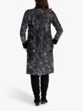 chesca Abstract Floral Print Ribbed Coat, Black/White