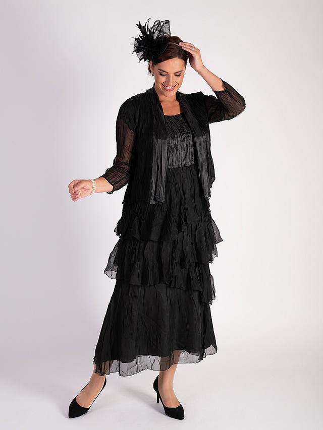 chesca Tiered Midi Dress, Black