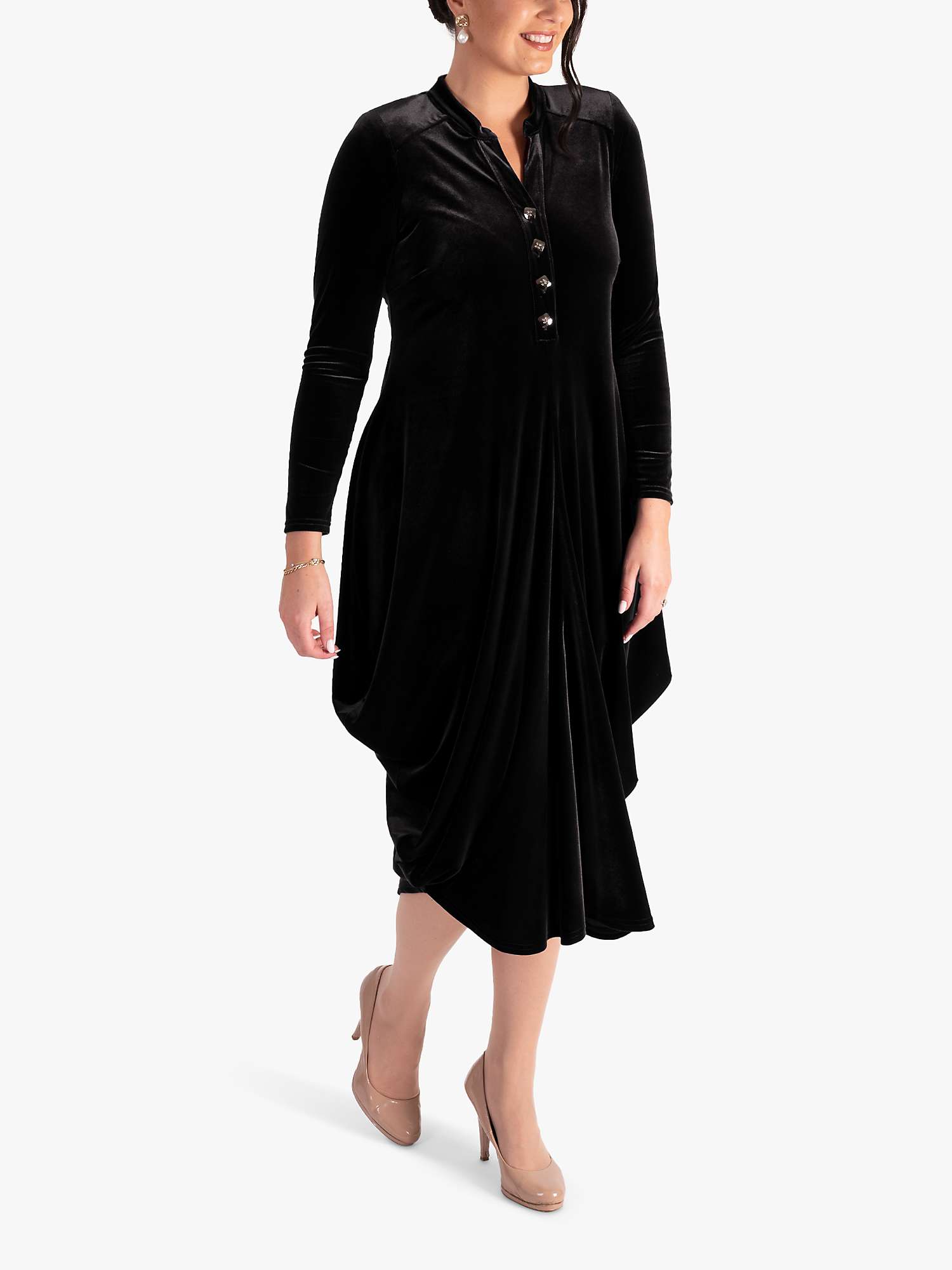 Buy chesca Stretch Velvet Drape Dress Online at johnlewis.com