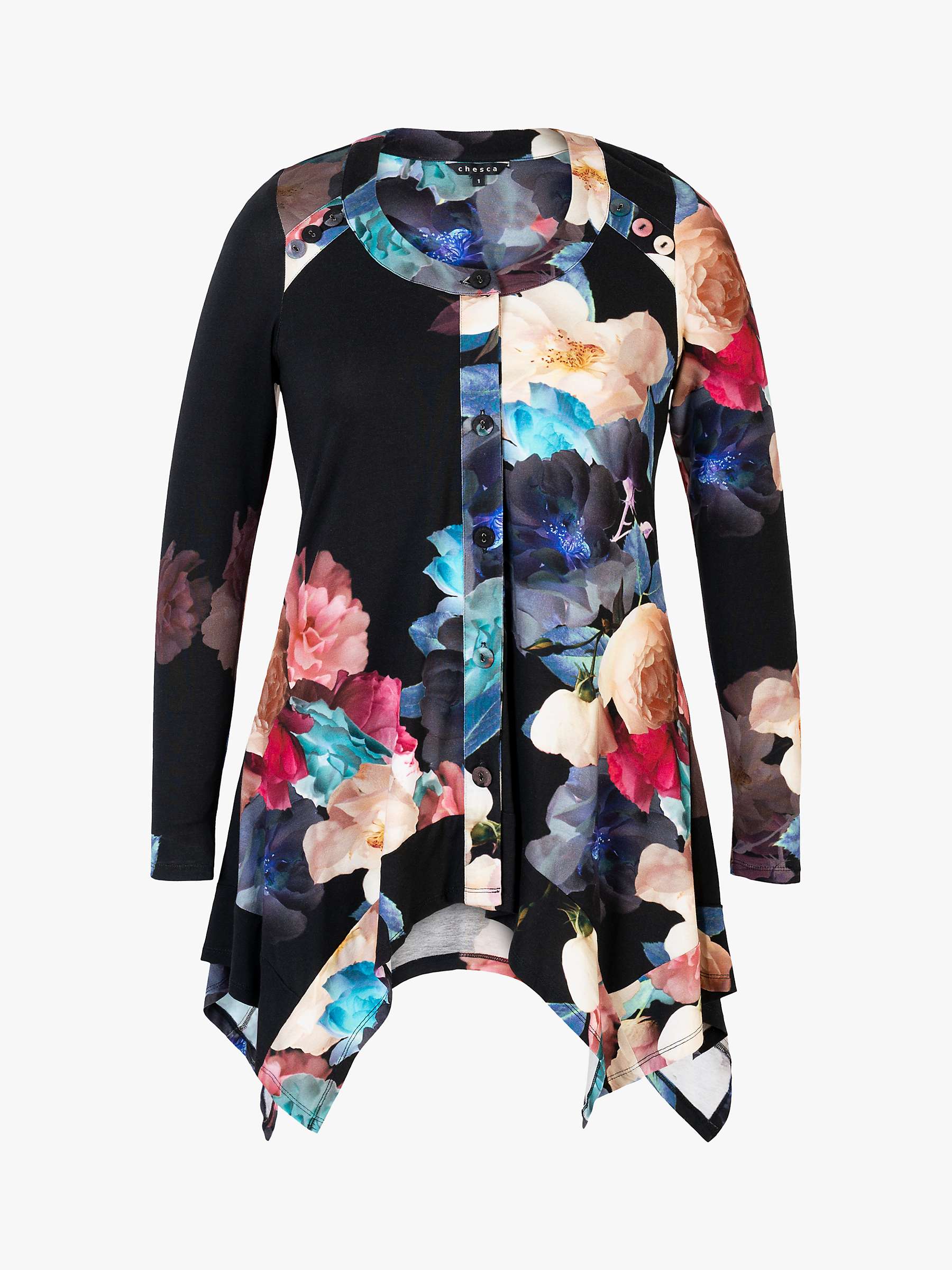 Buy chesca Melody Print Jersey Top, Black/Multi Online at johnlewis.com