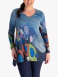 chesca Circle Tunic Top, Blue/Multi