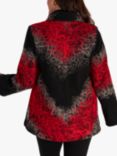 chesca Scribble Embroidered Jacket, Black/Red