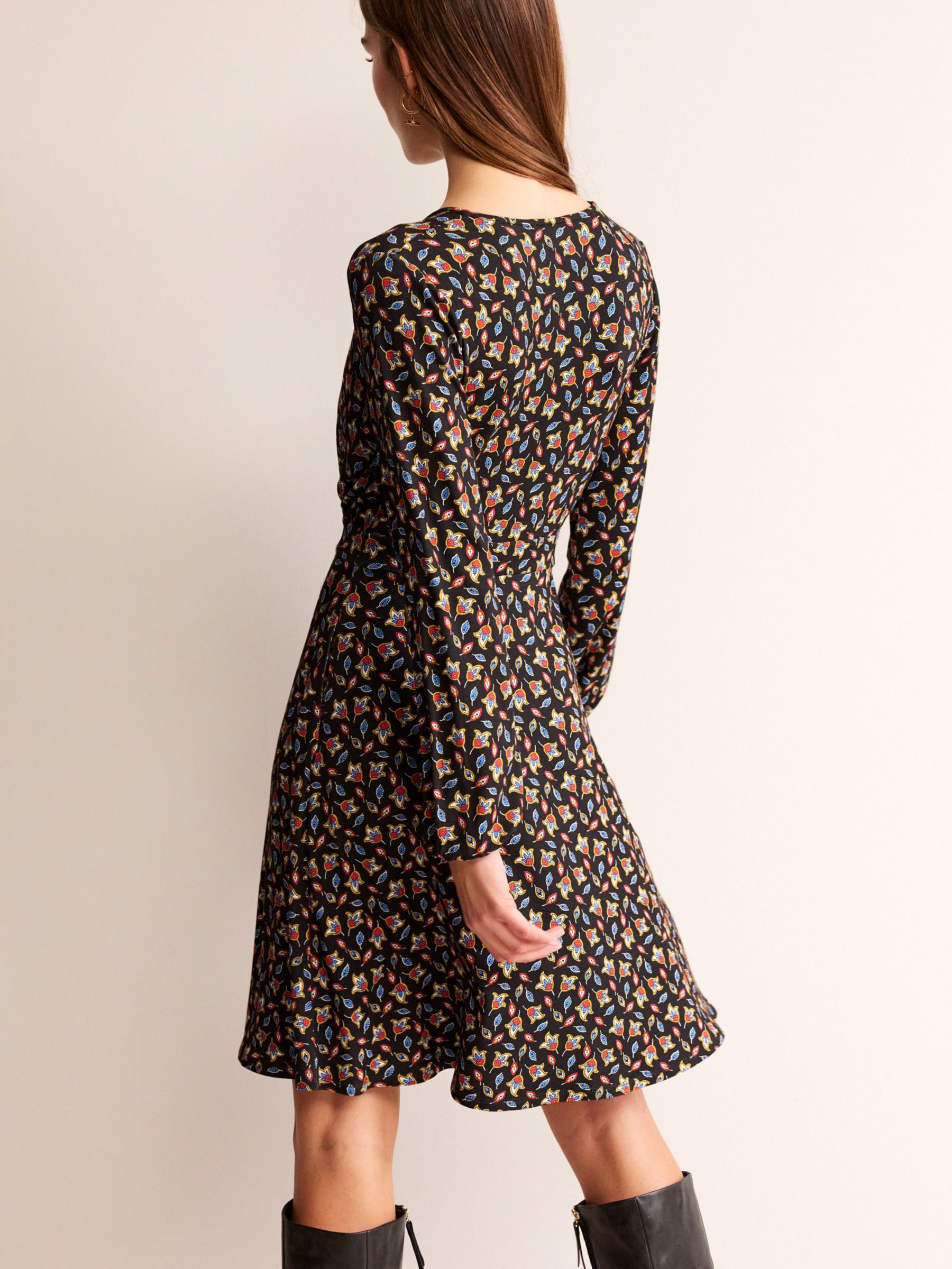 Boden Willow Jersey Dress, Multi, Tulip Bud, 10