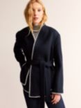 Boden Belted Short Wrap Coat, Navy, Navy