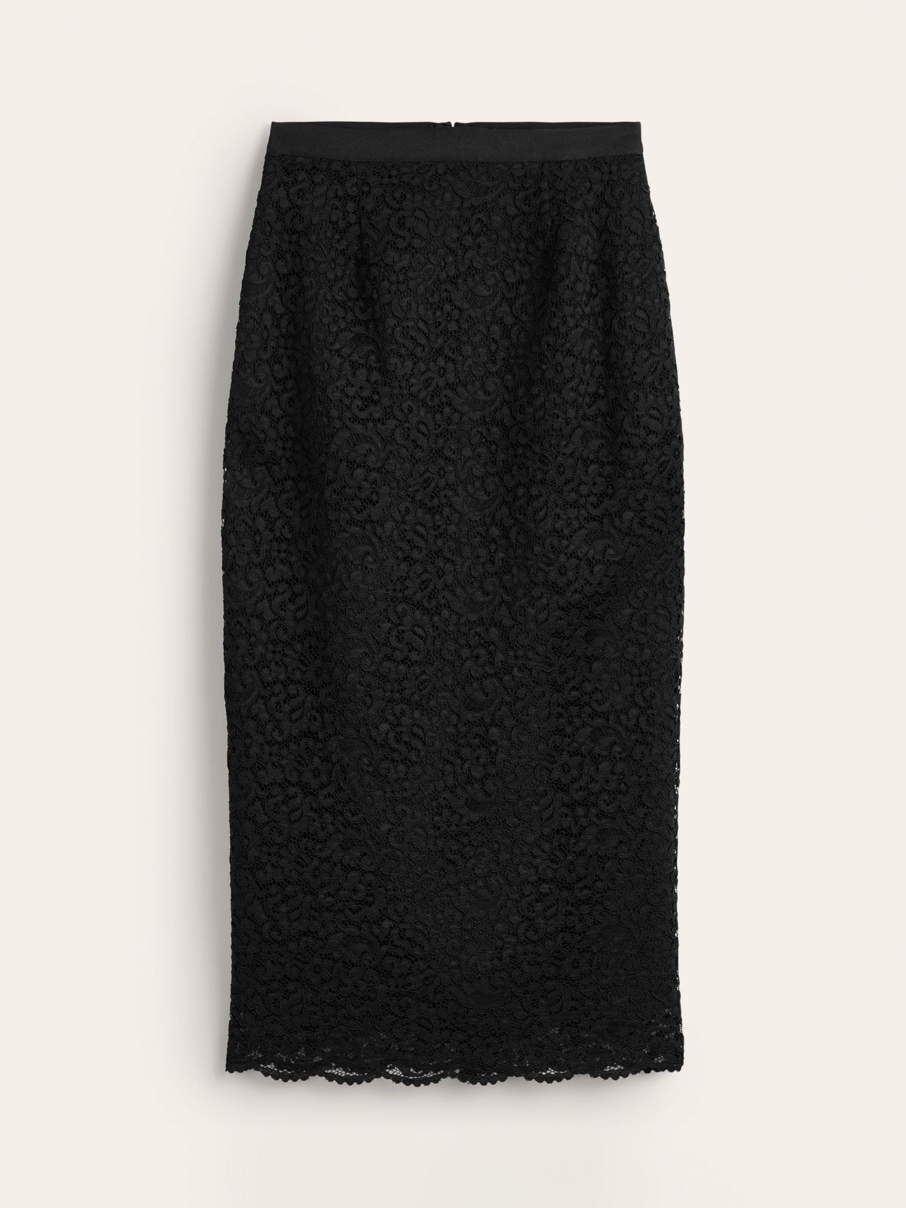 Buy Boden Floral Lace Midi Pencil Skirt, Black Online at johnlewis.com