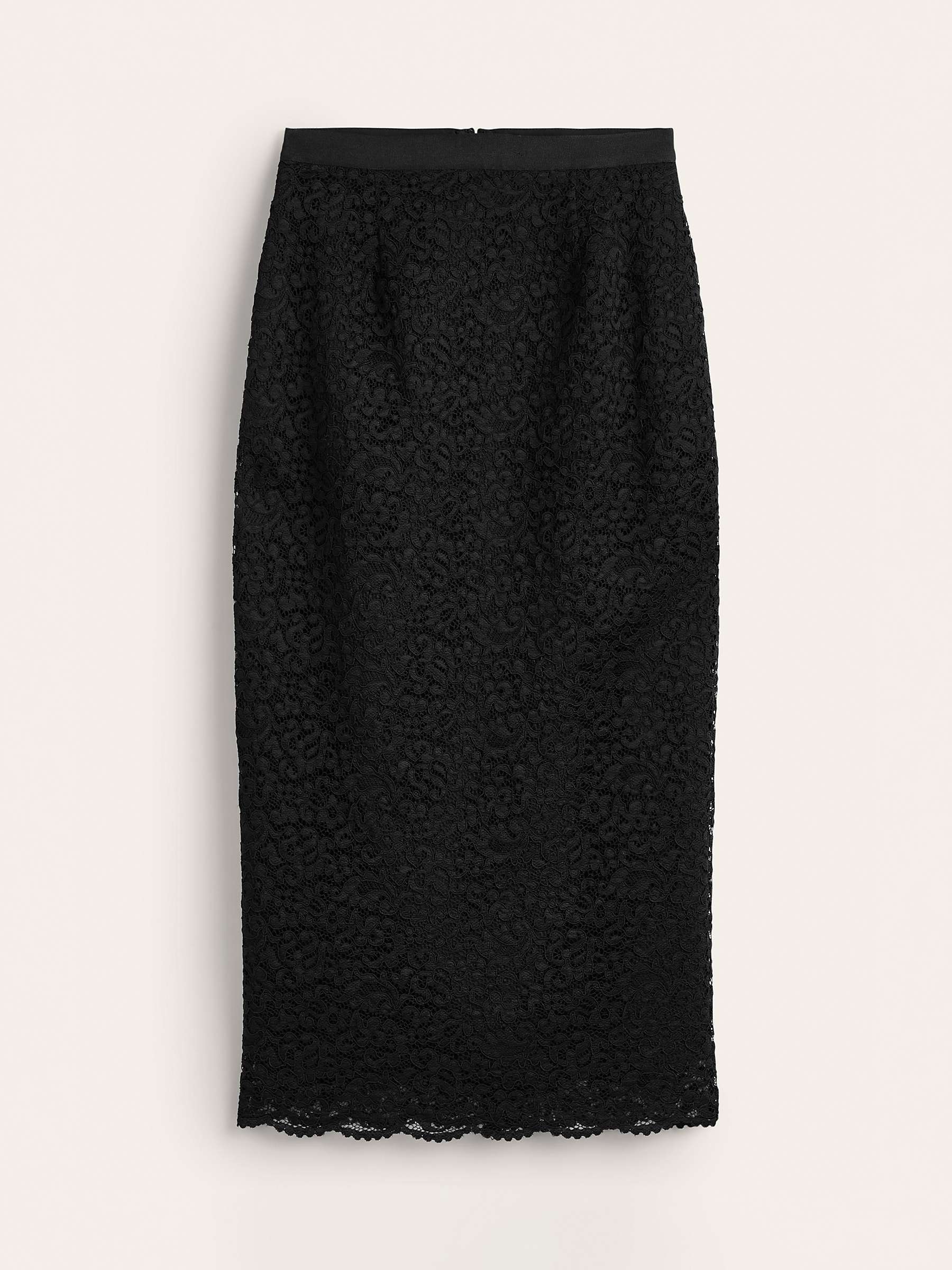 Buy Boden Floral Lace Midi Pencil Skirt, Black Online at johnlewis.com