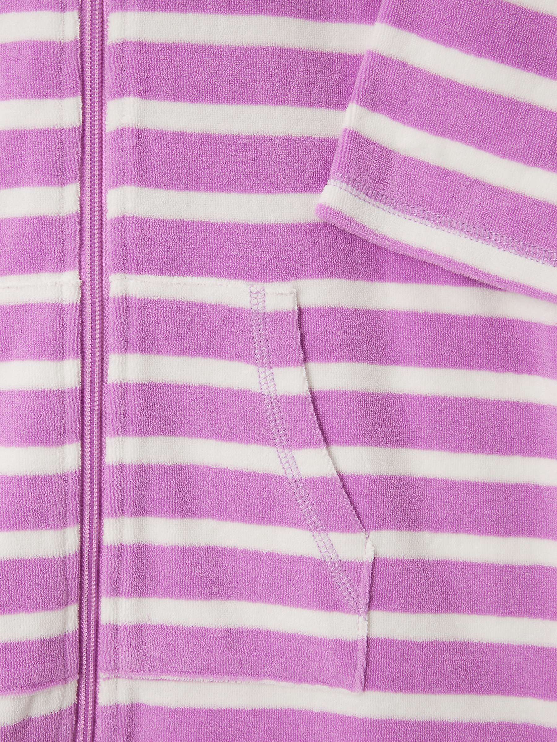 Buy John Lewis Kids' Stripe Zip Through Towelling Poncho, Purple Online at johnlewis.com