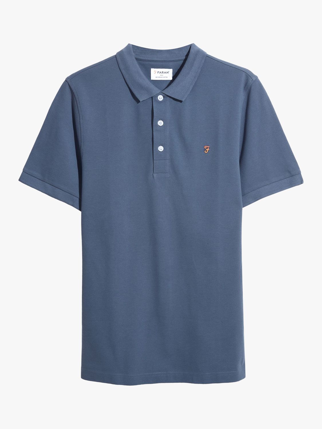 Farah Blanes Short Sleeve Polo Top, River Bed, L