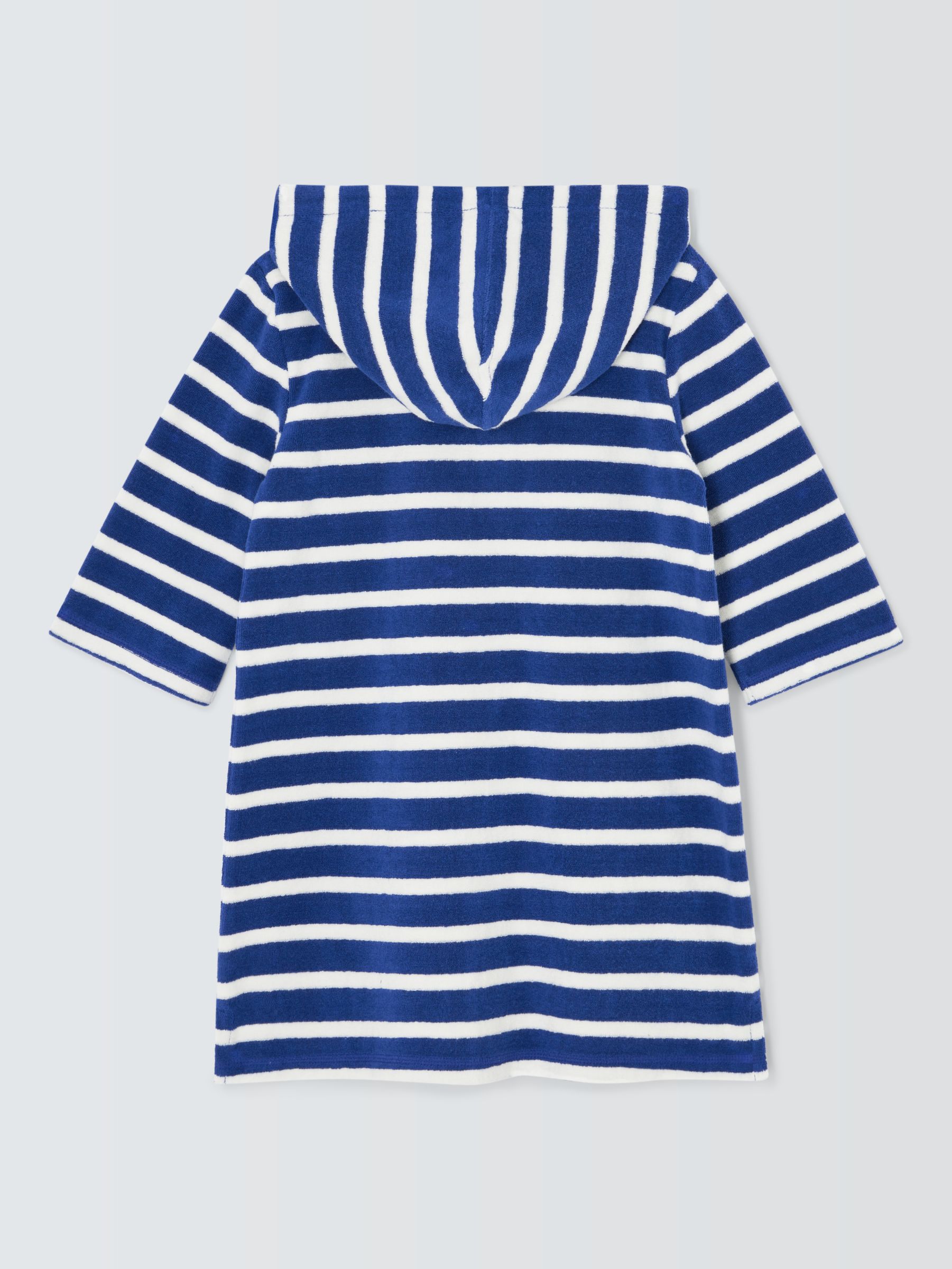 Buy John Lewis Kids' Stripe Zip Through Towelling Poncho, Blue Online at johnlewis.com