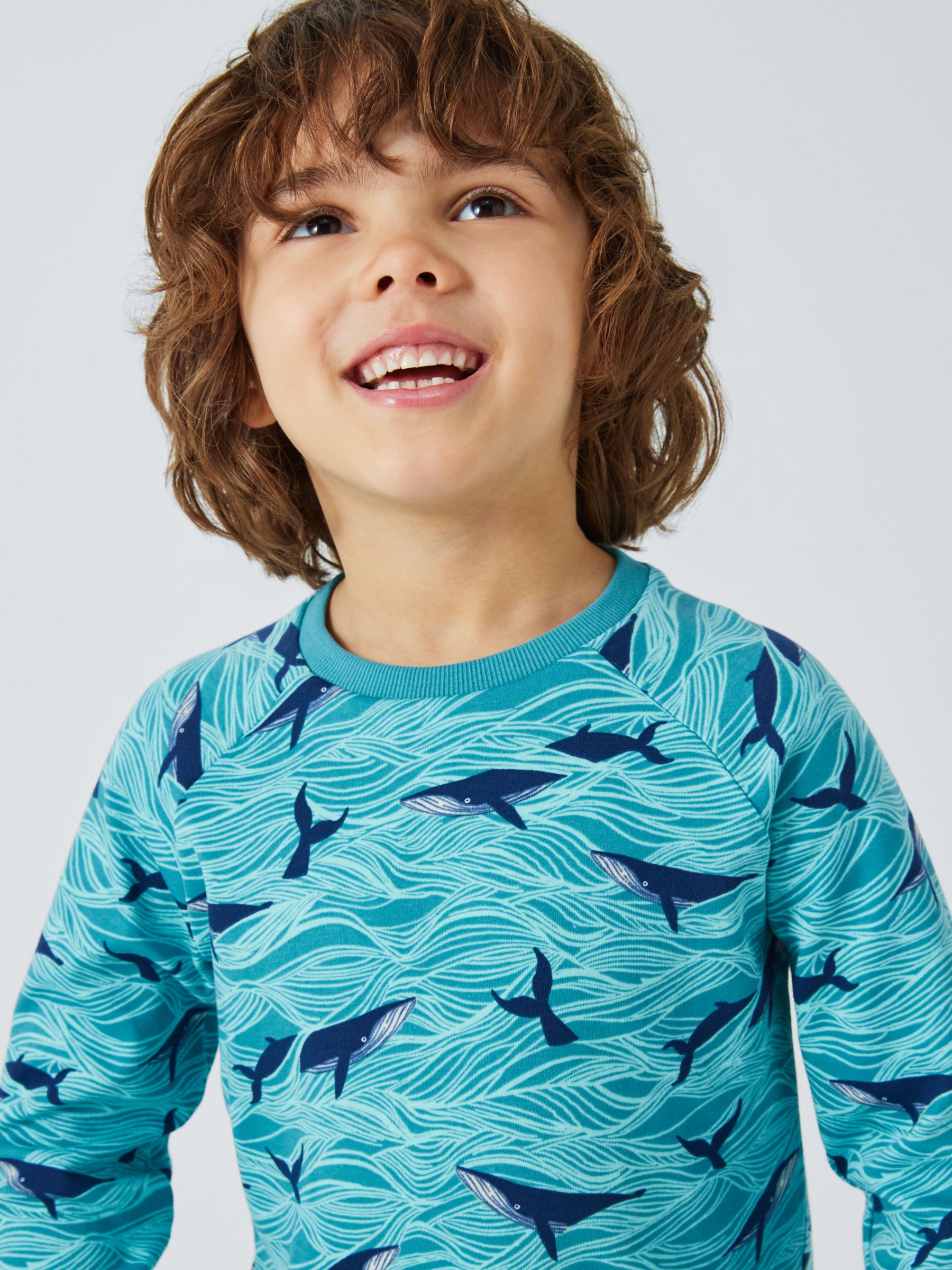 Buy John Lewis Kids' Stripe Whale Print Pyjamas, Pack of 3, Green Online at johnlewis.com