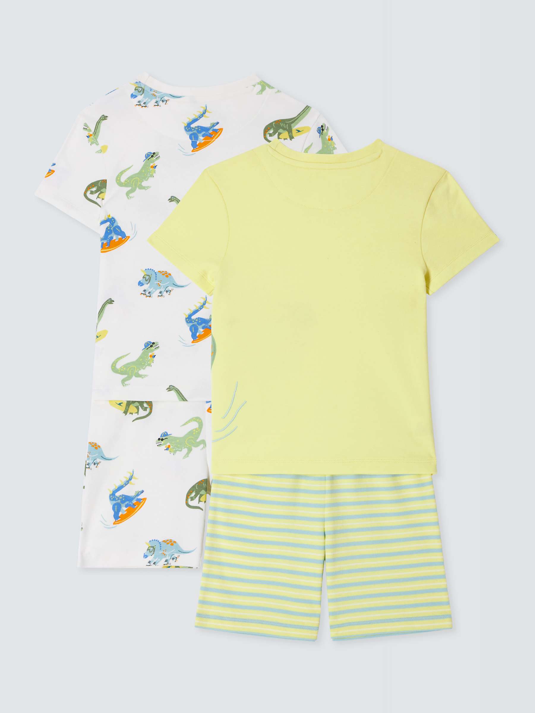 Buy John Lewis Kids' Summer Plain/Dinosaur Short Pyjama Sets, Pack of 2, Multi Online at johnlewis.com