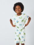 John Lewis Kids' Summer Plain/Dinosaur Short Pyjama Sets, Pack of 2, Multi