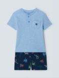 John Lewis Kids' Safari Short Pyjama Set, Blue/Multi