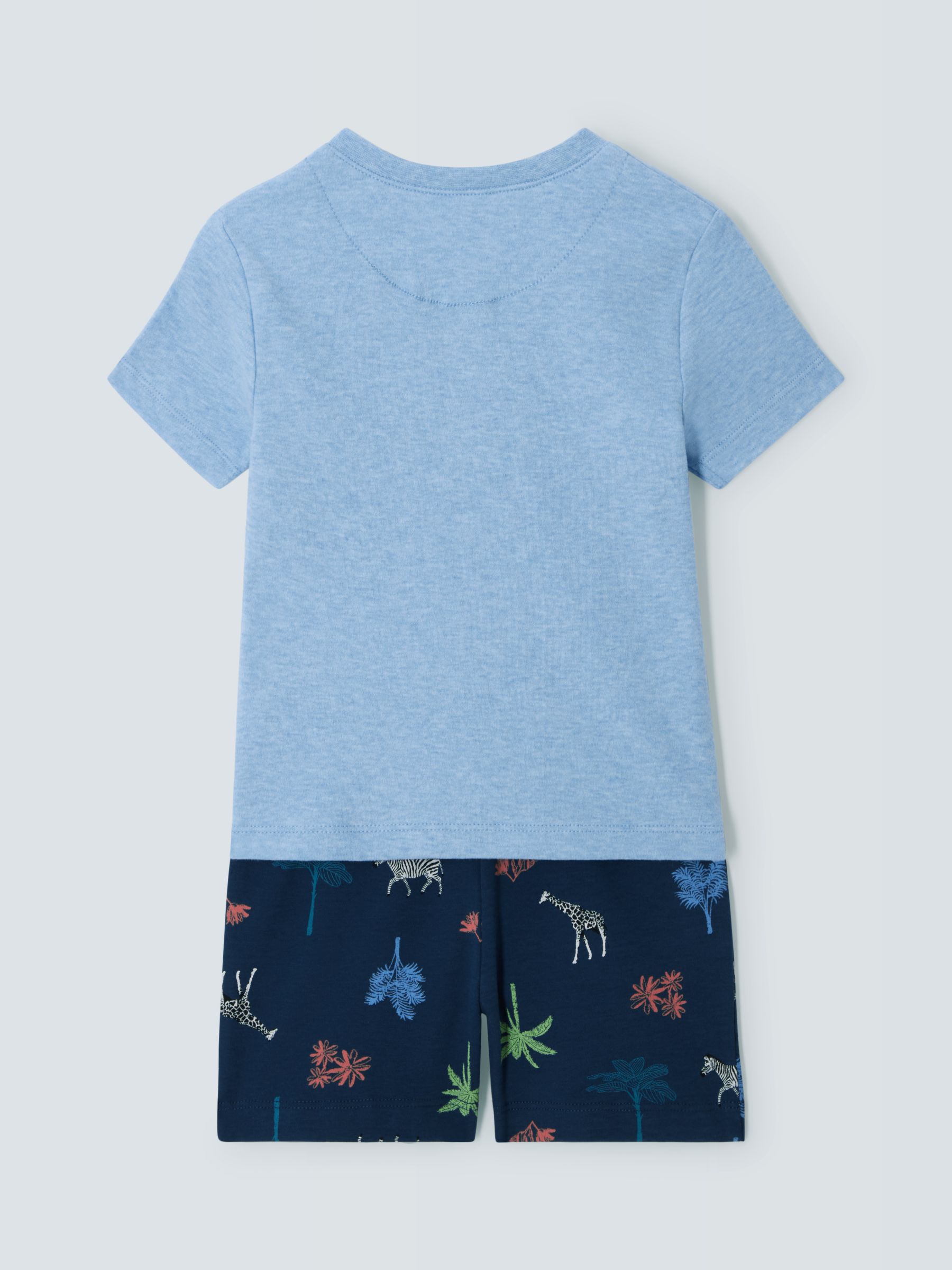 John Lewis Kids' Safari Short Pyjama Set, Blue/Multi, 9 years
