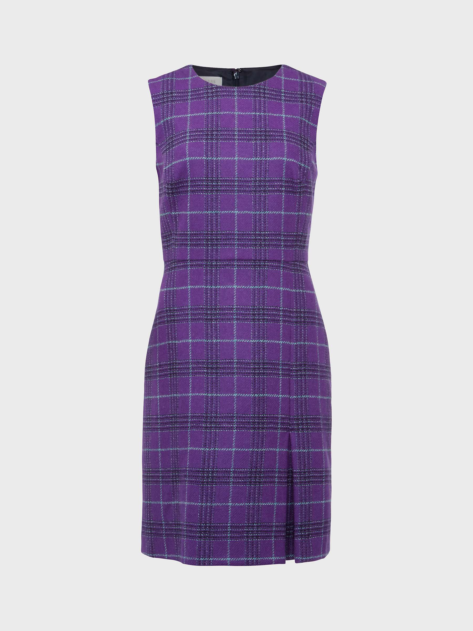 Buy Hobbs Avery Check Wool Mini Sheath Dress, Purple/Multi Online at johnlewis.com