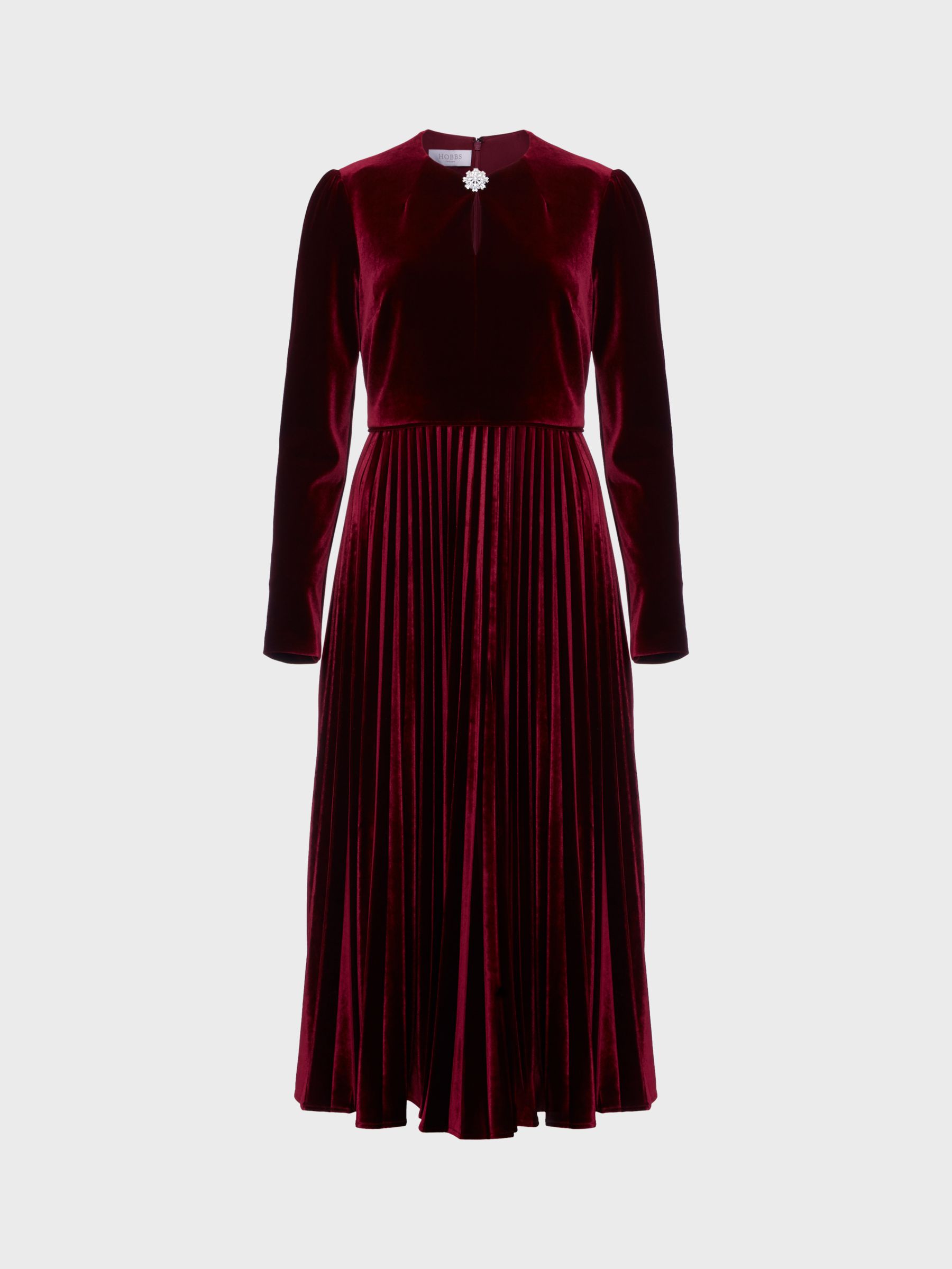 Hobbs Petite Rosalie Dress, Deep Red at John Lewis & Partners