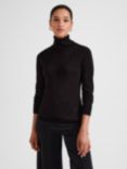 Hobbs Olive Roll Neck Jumper, Black/Red