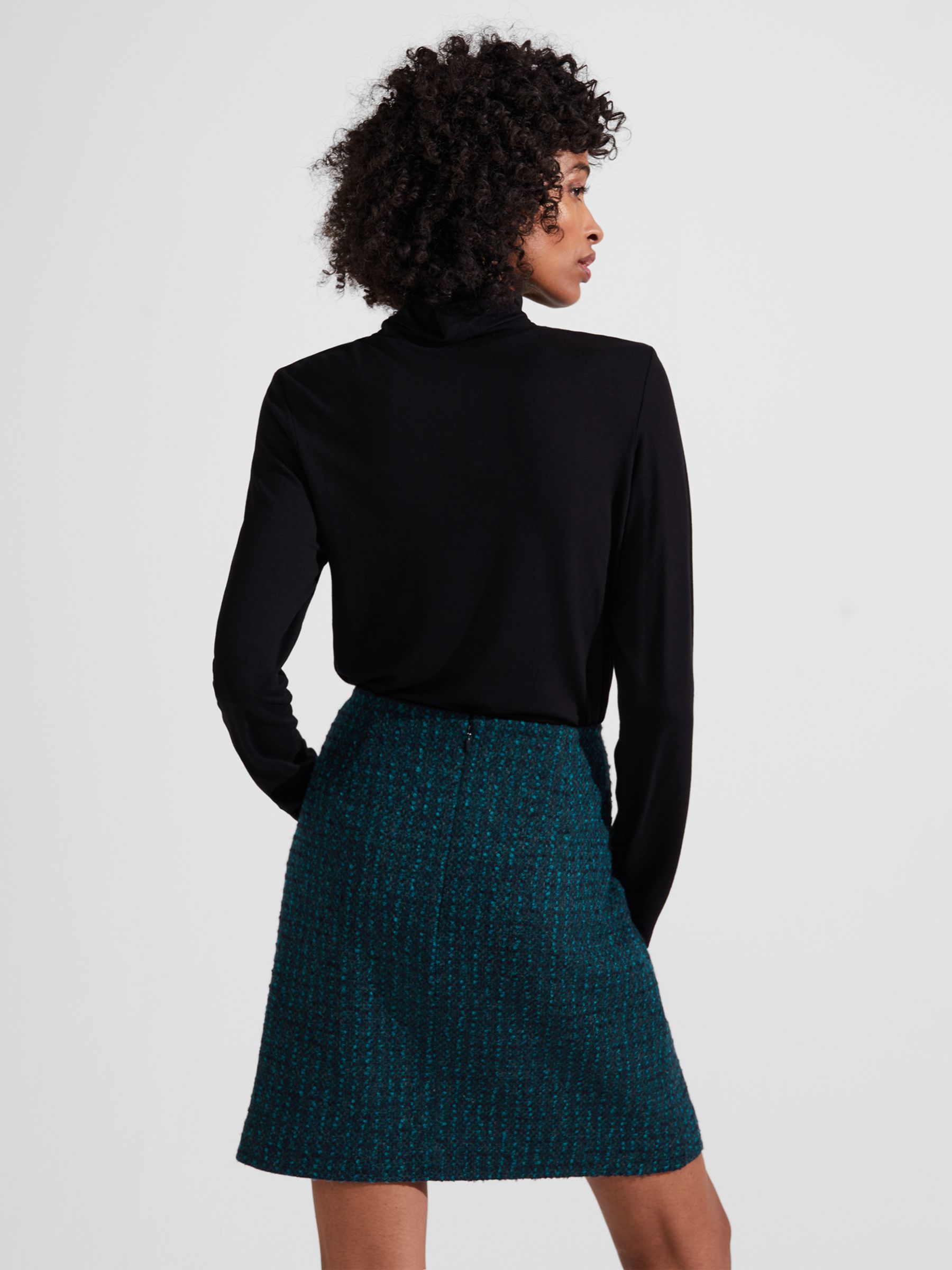 Buy Hobbs Teia Wool Blend Mini Skirt, Deep Teal Blue Online at johnlewis.com