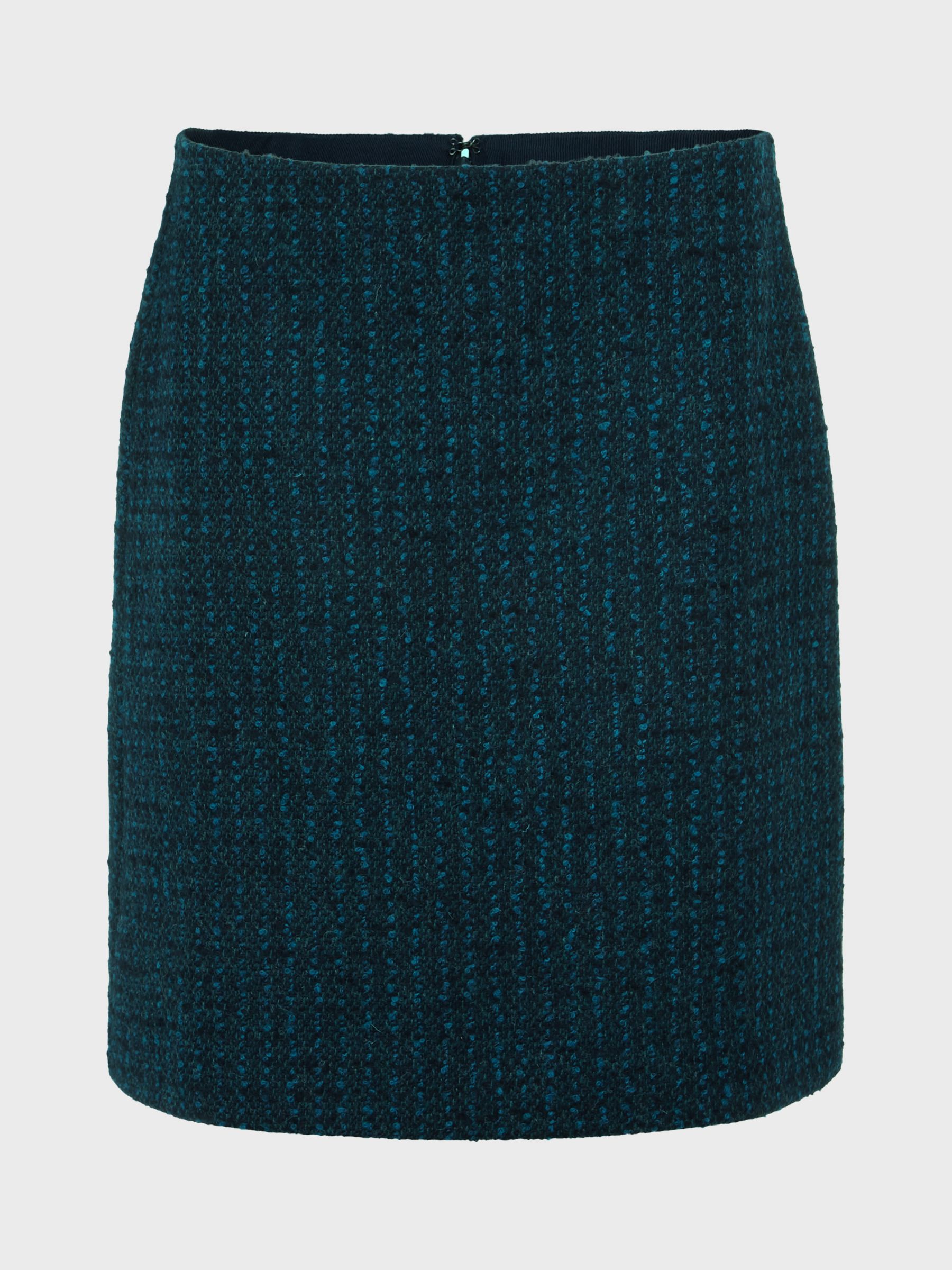 Hobbs Teia Wool Blend Mini Skirt, Deep Teal Blue at John Lewis & Partners